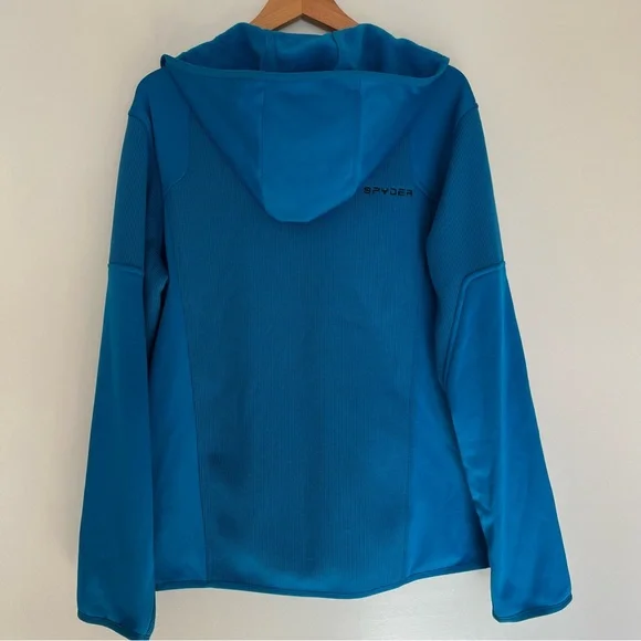 Spyder Men’s Size Large Blue Full Zip Up Hooded Sweater Jacket